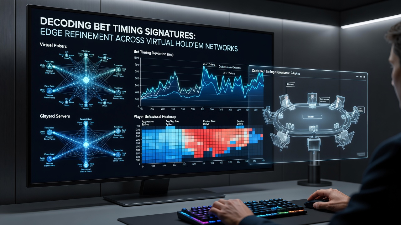Grafische weergave van timingclusters in virtuele poker sessies