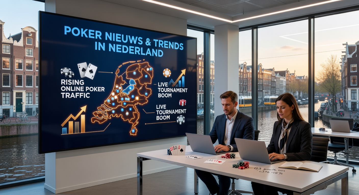 Spannende pokertaferelen bij het Holland Casino Amsterdam tijdens WSOPC 2026, met spelers in actie aan de tafels