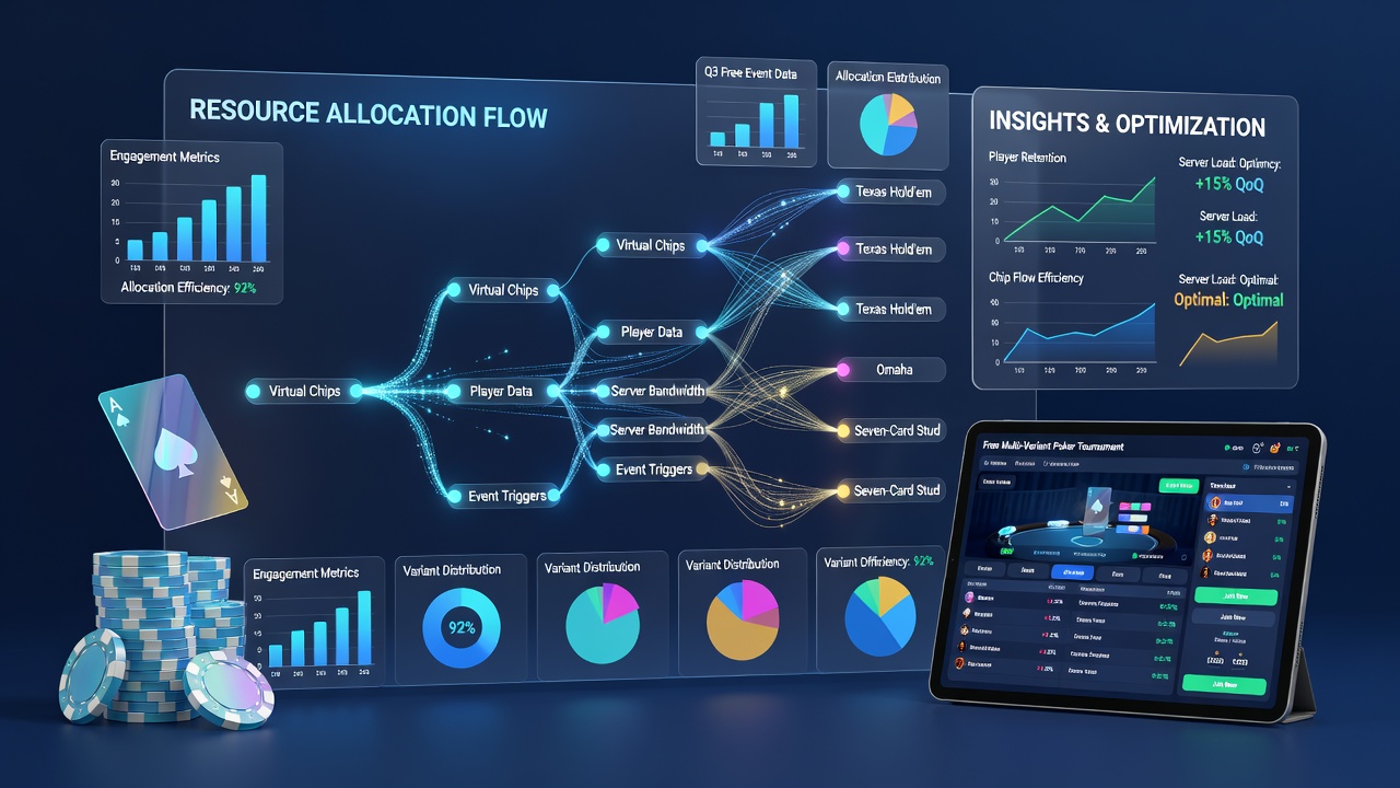 Grafiek met allocatiepatronen van tijd en mentale energie in multi-variant poker events