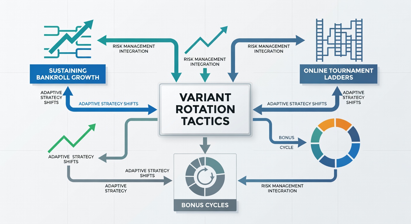 Diagram van bankroll rotatie tussen poker varianten