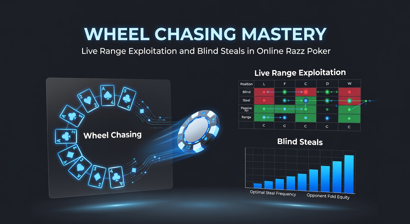Live range analyse in Razz, met visualisatie van beschikbare low cards en steal spots